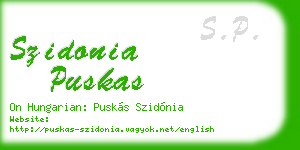szidonia puskas business card