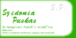szidonia puskas business card